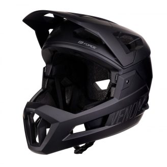 Cască Force Venom Downhill Black S-M cu protecție de bărbie detașabilă